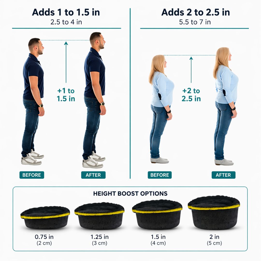Height Increase Insoles – Invisible Shoe Lifts